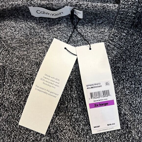 Calvin Klein Men's Merino Wool Blend Crewneck Sweater-2XL-NWT - Picture 5 of 7